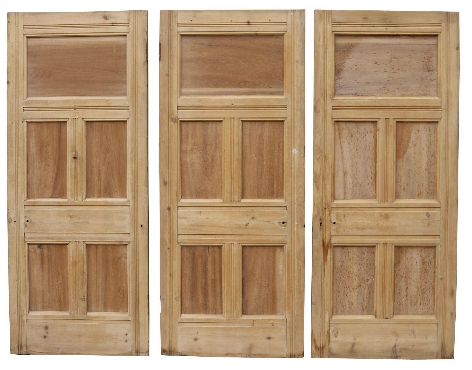 A set of three reclaimed pine stripped doors. These originally were interior doors.

Price is for the set of three doors.

Dimensions:

Door 1:

Height 207 cm

Width 86 cm

Depth 5 cm

 

Door 2:

Height 207 cm

Width 86 cm

Depth 5 cm

 

Door
