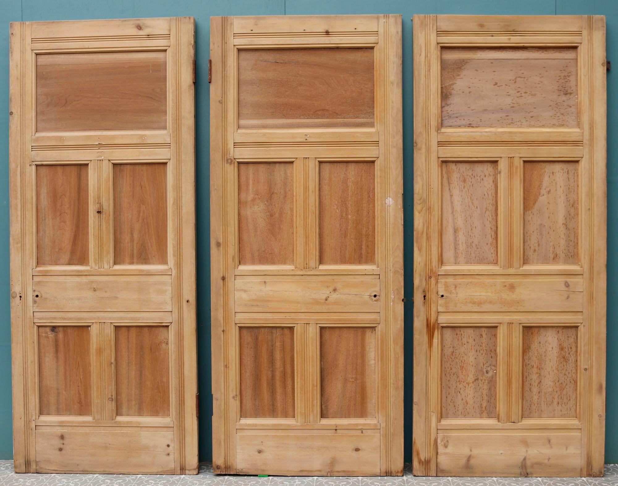 Reclaimed Stripped Pine Doors (Set of Three) For Sale 2