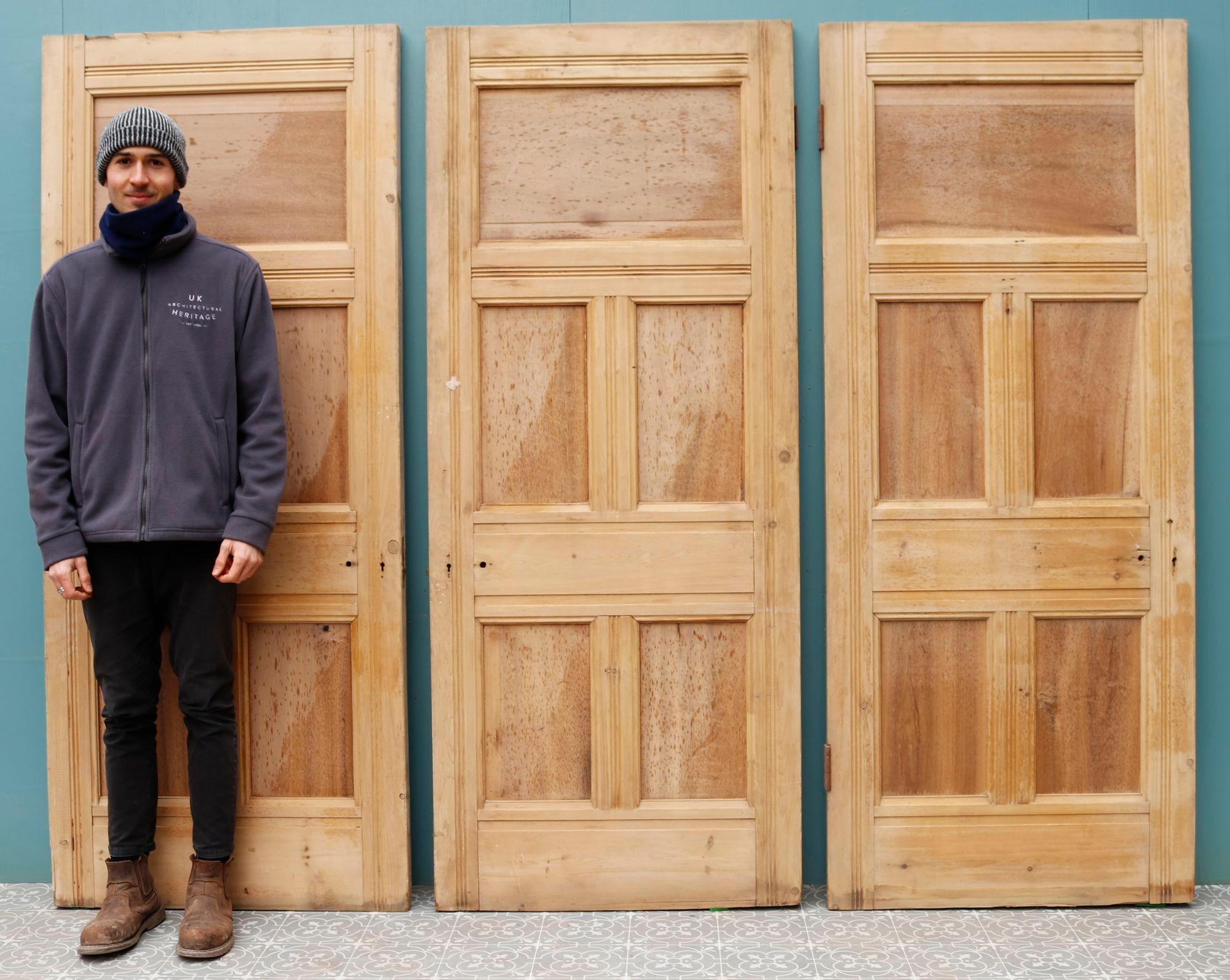 Reclaimed Stripped Pine Doors (Set of Three) For Sale 3