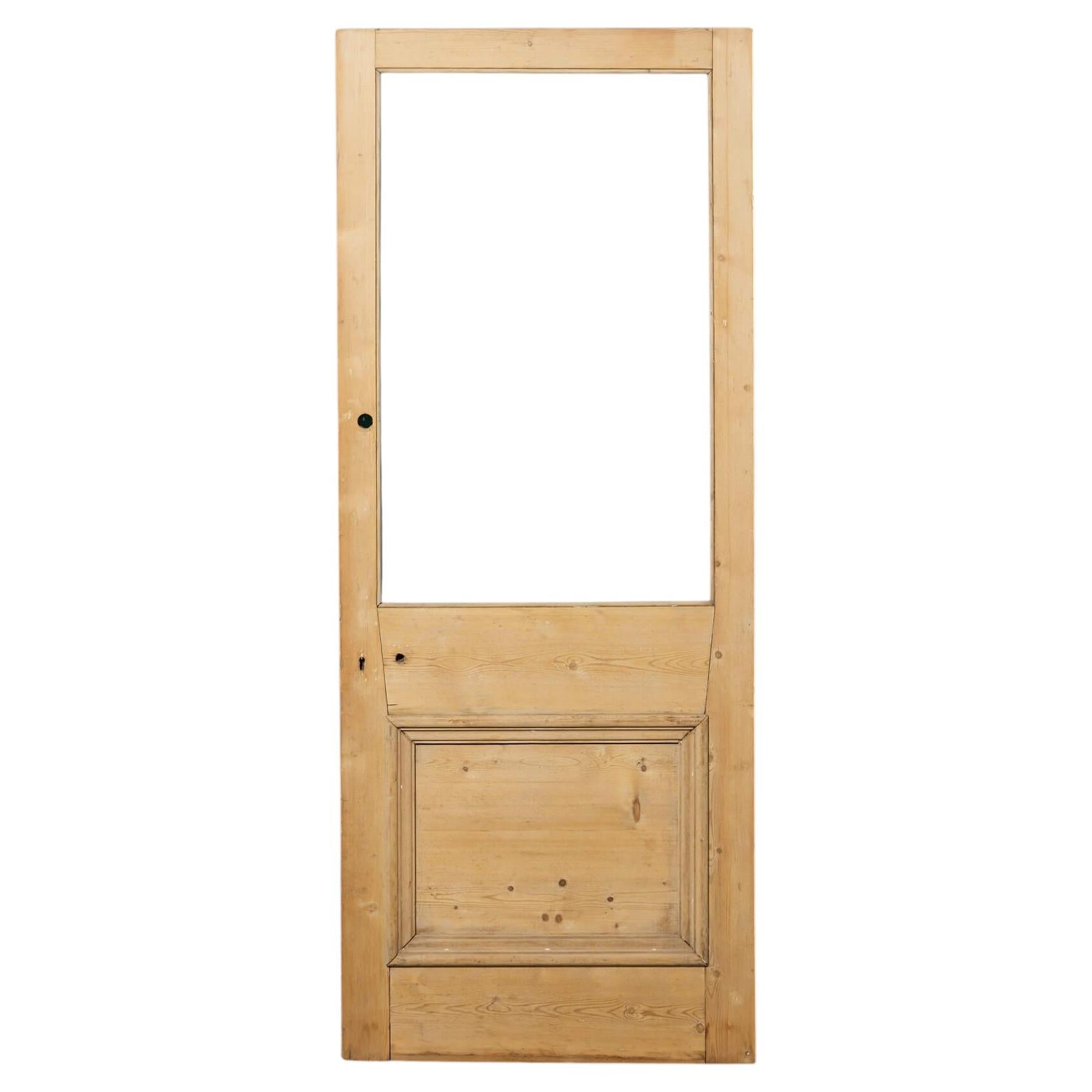 Reclaimed Stripped Pine Exterior Door for Glazing For Sale