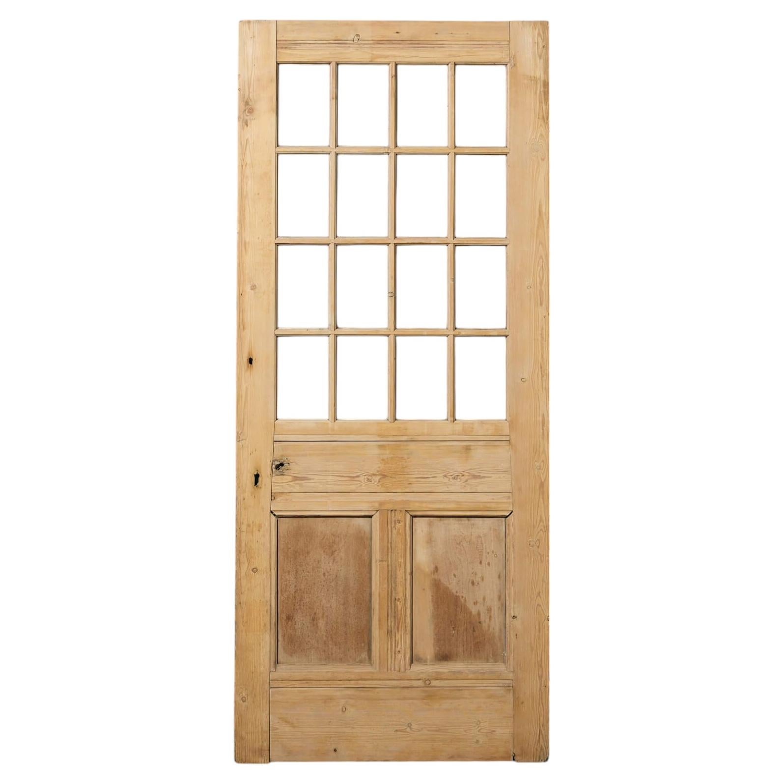 Reclaimed Stripped Pine Front Door for Glazing