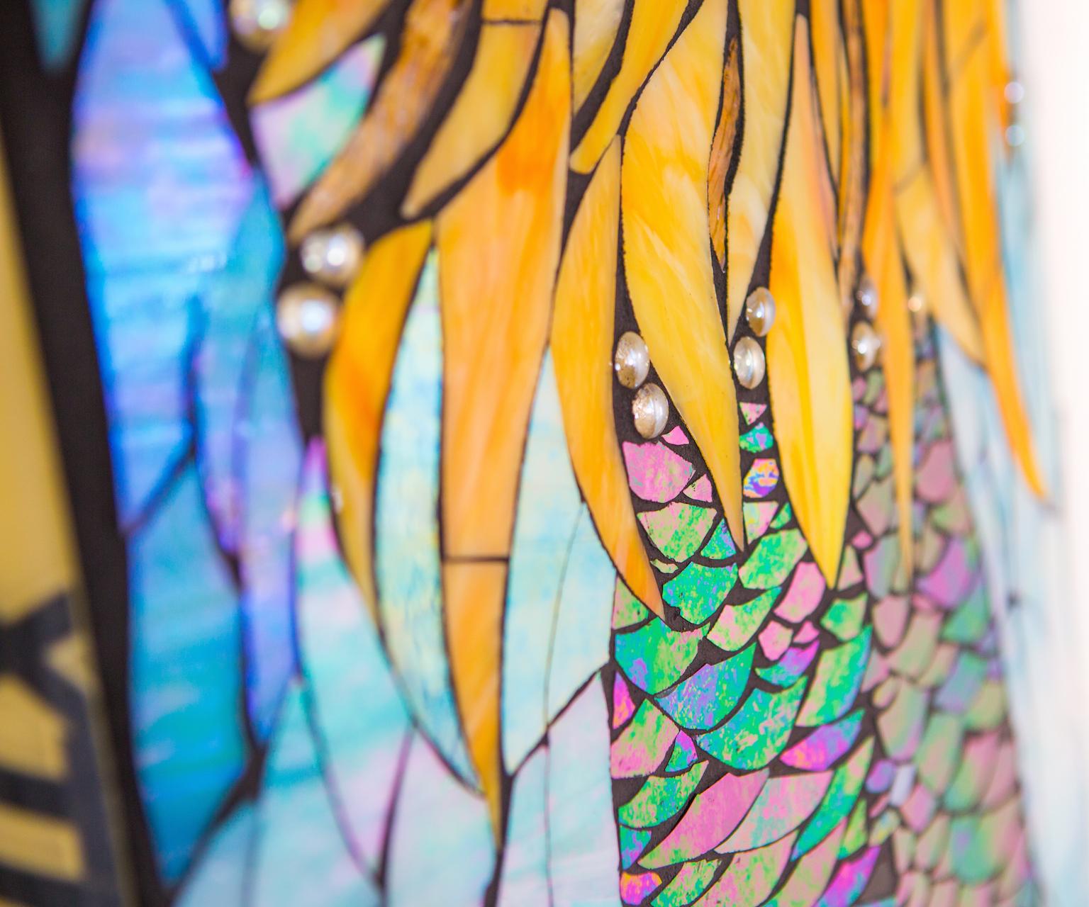 Reclaimed Surfboard Golden Mermaid Original Art In Good Condition In Haleiwa, HI