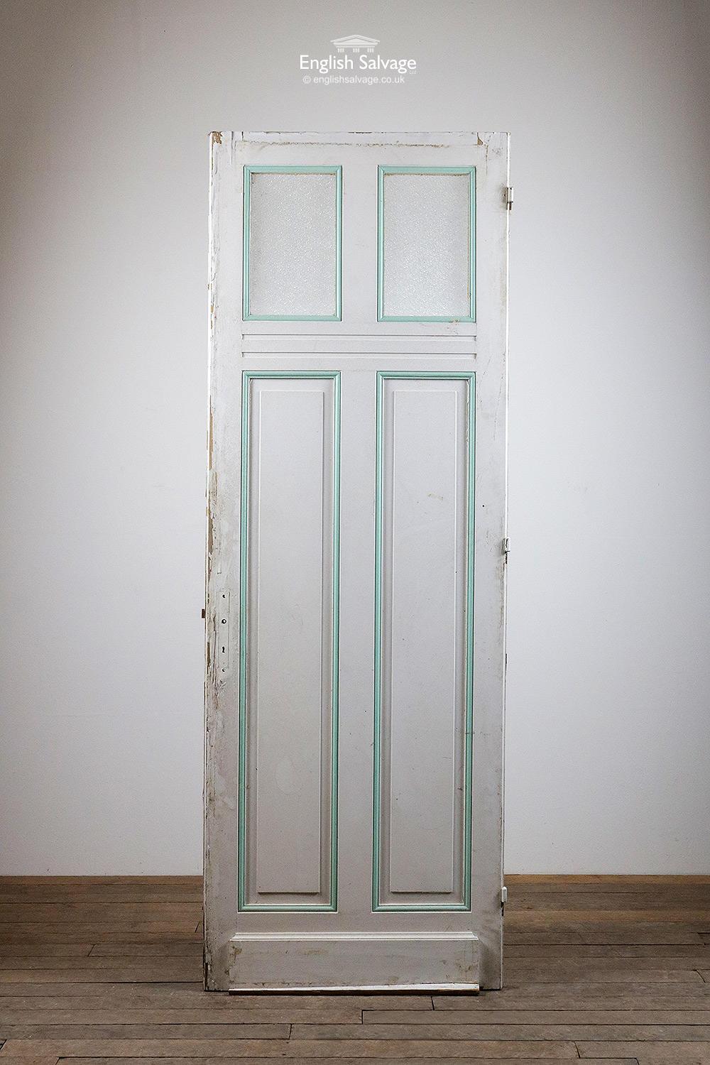 European Reclaimed Tall Glazed Pine Door, 20th Century For Sale