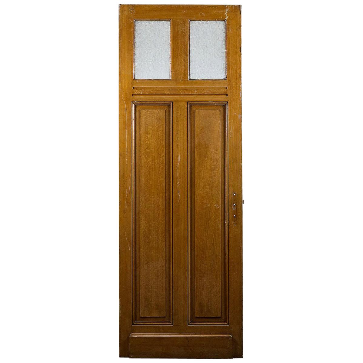 Reclaimed Tall Glazed Pine Door, 20th Century For Sale