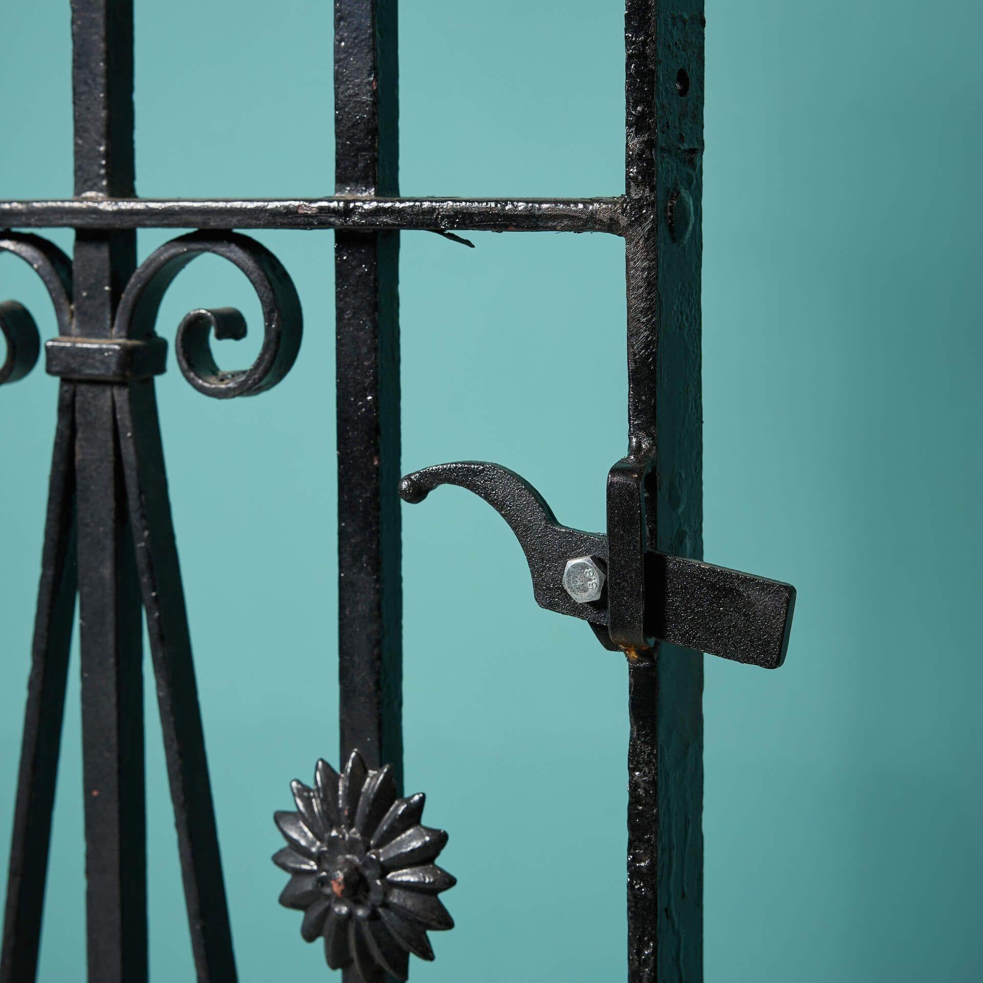 Victorian Reclaimed Tall & Narrow Wrought Iron Side Gate For Sale