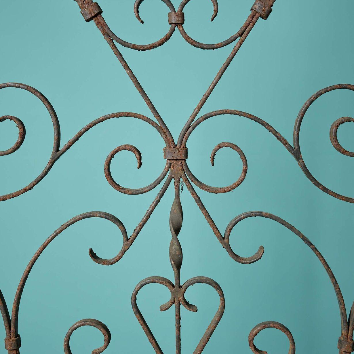 Victorian Reclaimed Tall & Narrow Wrought Iron Side Gate For Sale