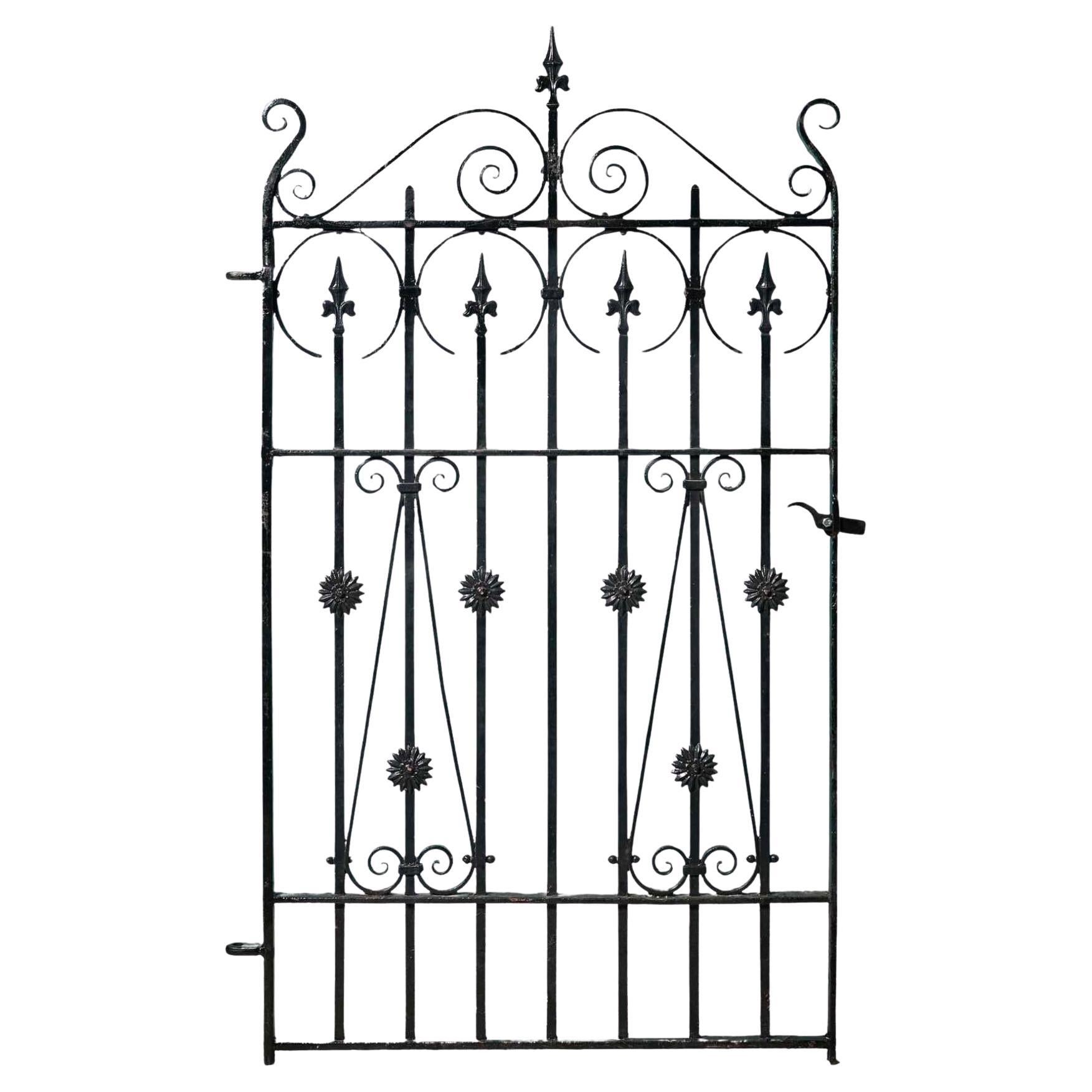 Reclaimed Tall & Narrow Wrought Iron Side Gate