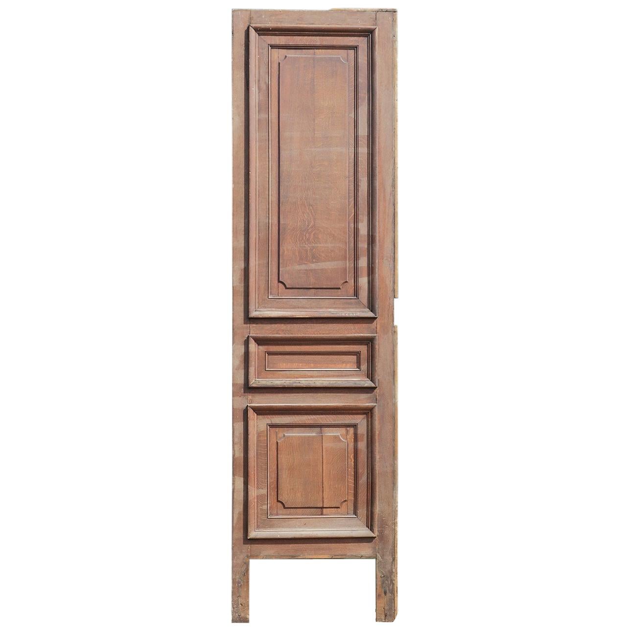 Reclaimed Tall Oak Panelled Door or Wall Panel, 20th Century For Sale