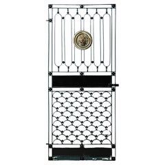 Reclaimed Tall Wrought Iron Gate with Lion Mask