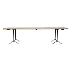Reclaimed Teak Wood Console Table with Custom Metal Base
