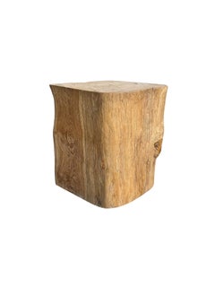 Reclaimed Teak Wood Side Table or Pedestal Stunning Textures