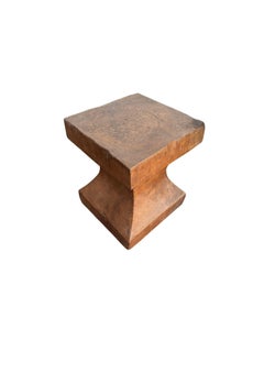 Reclaimed Teak Wood Side Table or Pedestal Stunning Textures