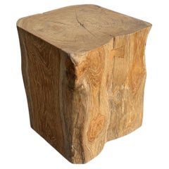 Reclaimed Teak Wood Side Table or Pedestal Stunning Textures