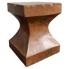 Reclaimed Teak Wood Side Table or Pedestal Stunning Textures