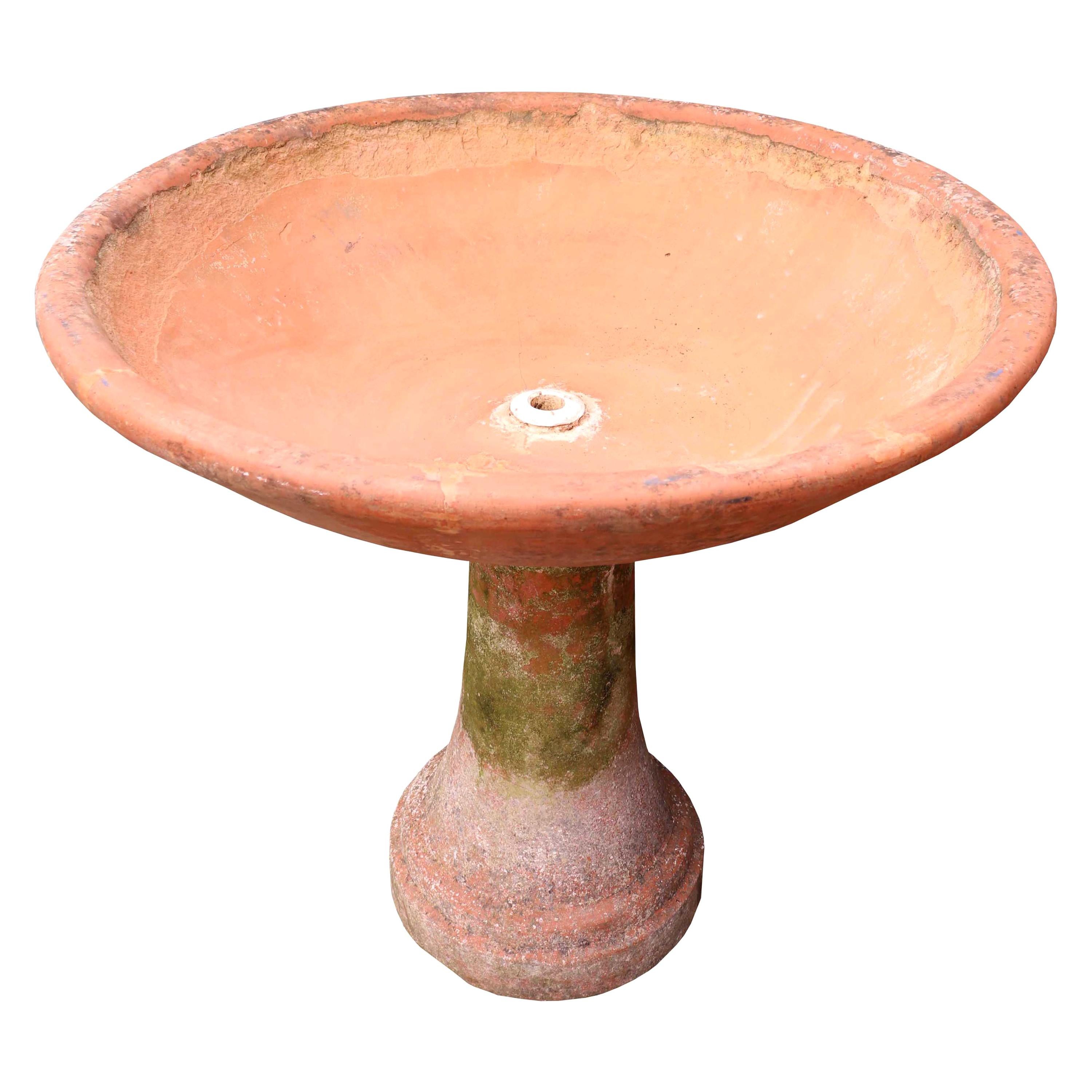 Reclaimed Terracotta Fountain Bowl / Bird Bath