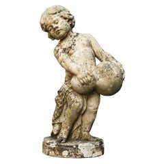 Reclaimed Terracotta Fountain Statue, Boy with Water Pitcher