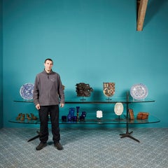 Reclaimed Tiered Glass Shop Display Stand