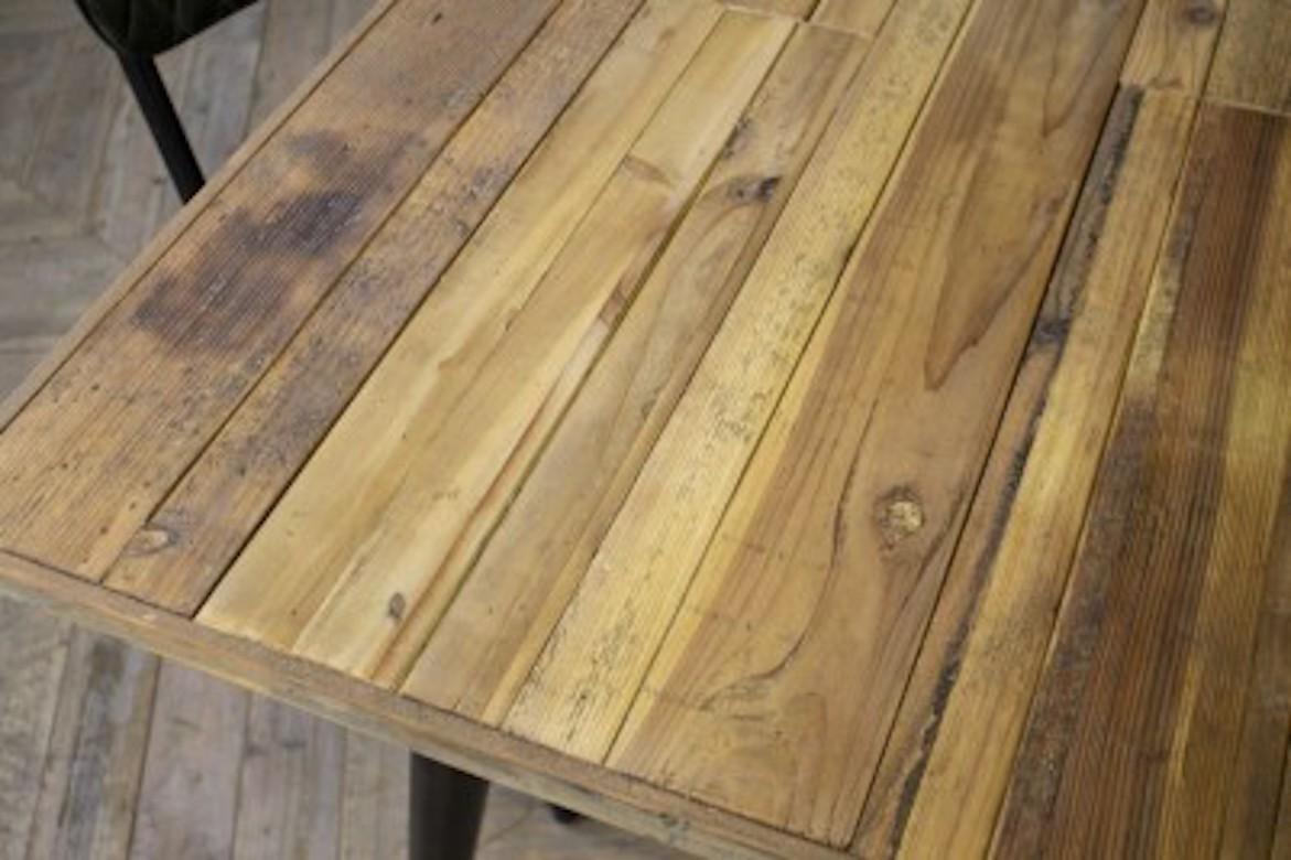 Steel Reclaimed Timber Table with Metal Base, 20th Century For Sale