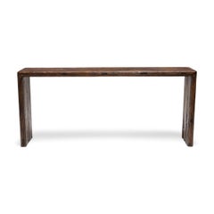 Reclaimed Timber Waterfall Table in Coffee Brown