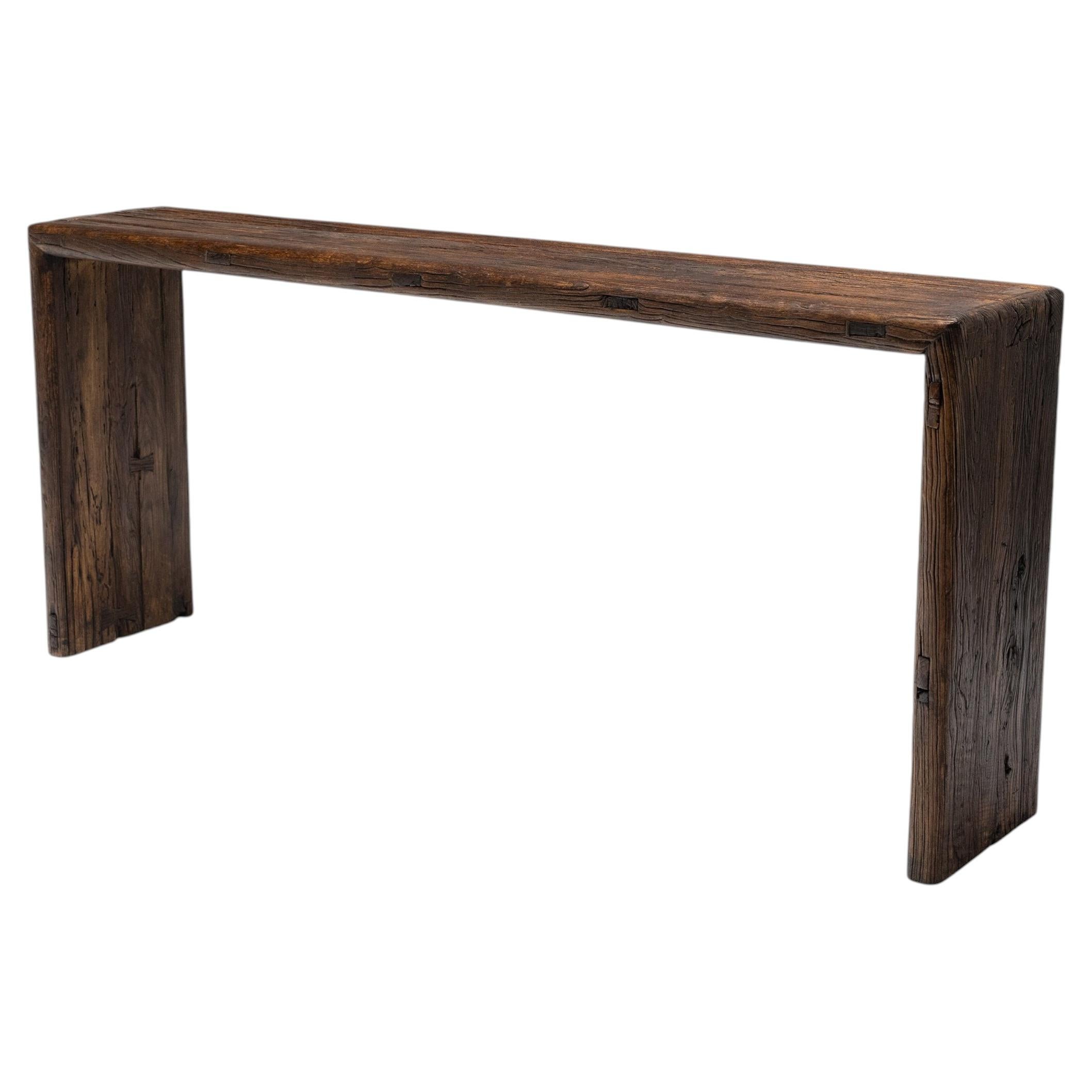 Mesa Cascada de Madera Recuperada en Marrón Café