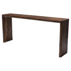Reclaimed Timber Waterfall Table in Coffee Brown