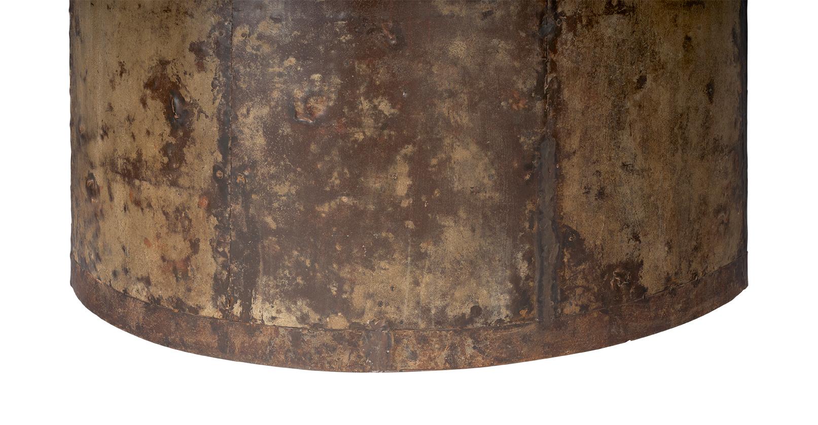 Industrial Reclaimed Tin Demi Lune For Sale