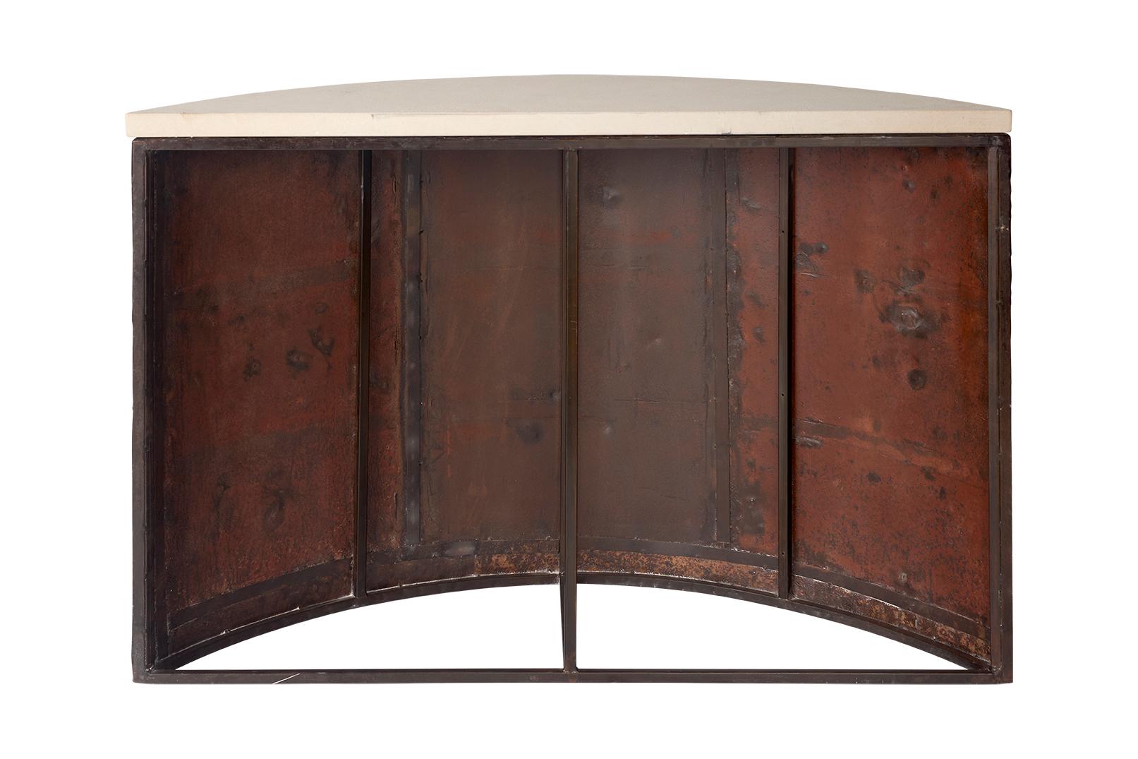 Reclaimed Tin Demi Lune In Good Condition For Sale In Dallas, TX