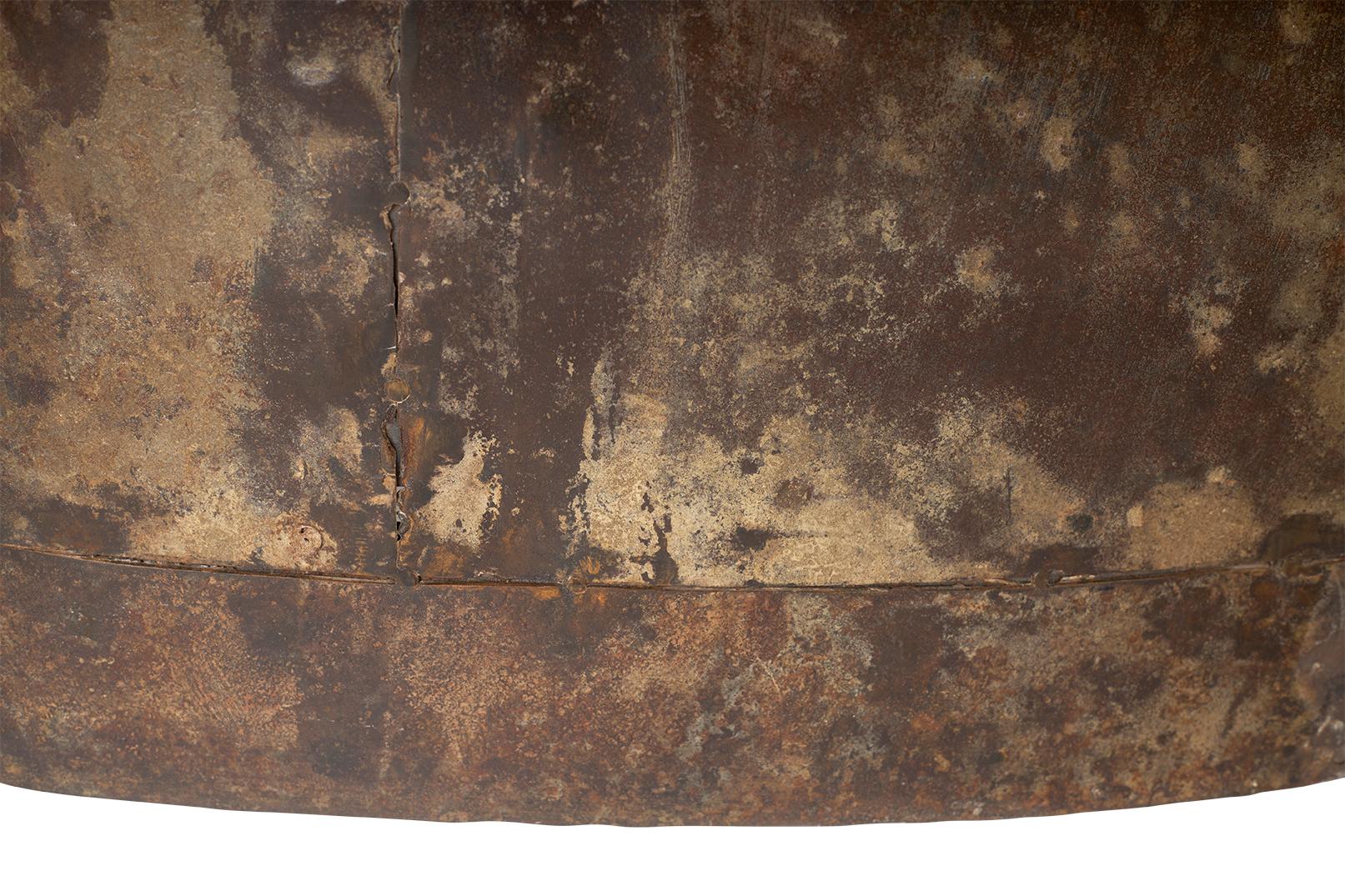 Reclaimed Tin Demi Lune In Good Condition For Sale In Dallas, TX