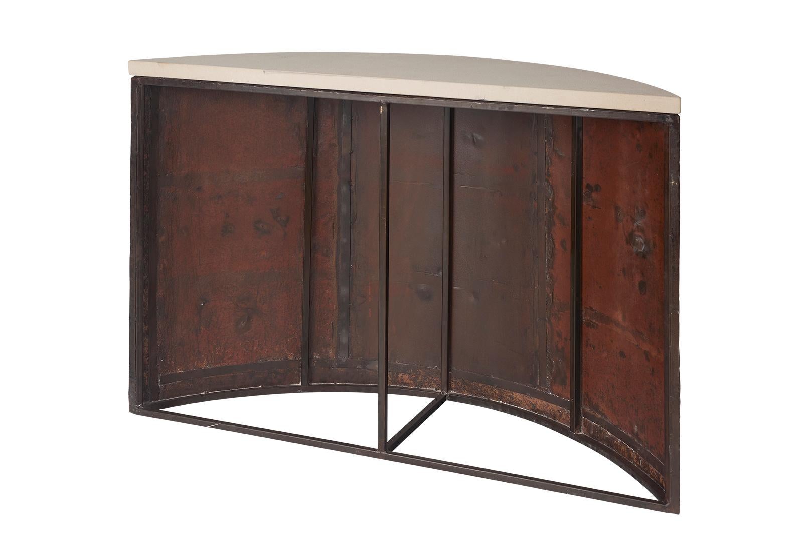 20th Century Reclaimed Tin Demi Lune For Sale