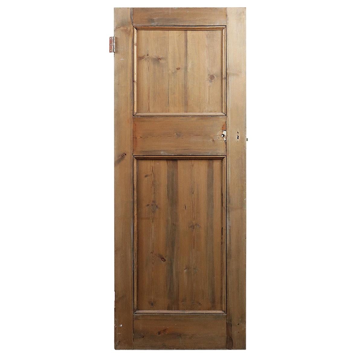 Reclaimed Two Beaded Panel Pine Door, 20th Century For Sale