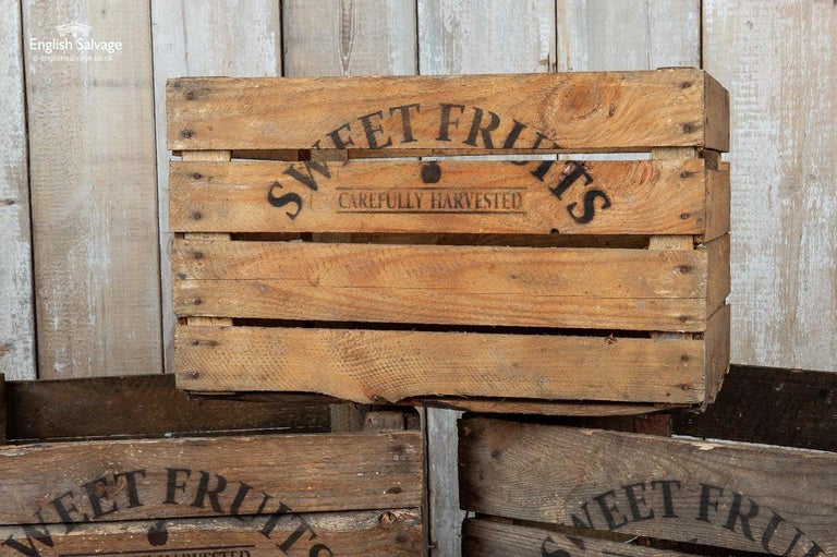 Reclaimed Vegetable or Fruit Wooden Crates, 20th Century For Sale at