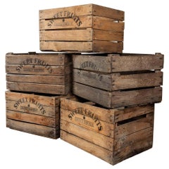 Reclaimed Vegetable or Fruit Wooden Crates, 20th Century