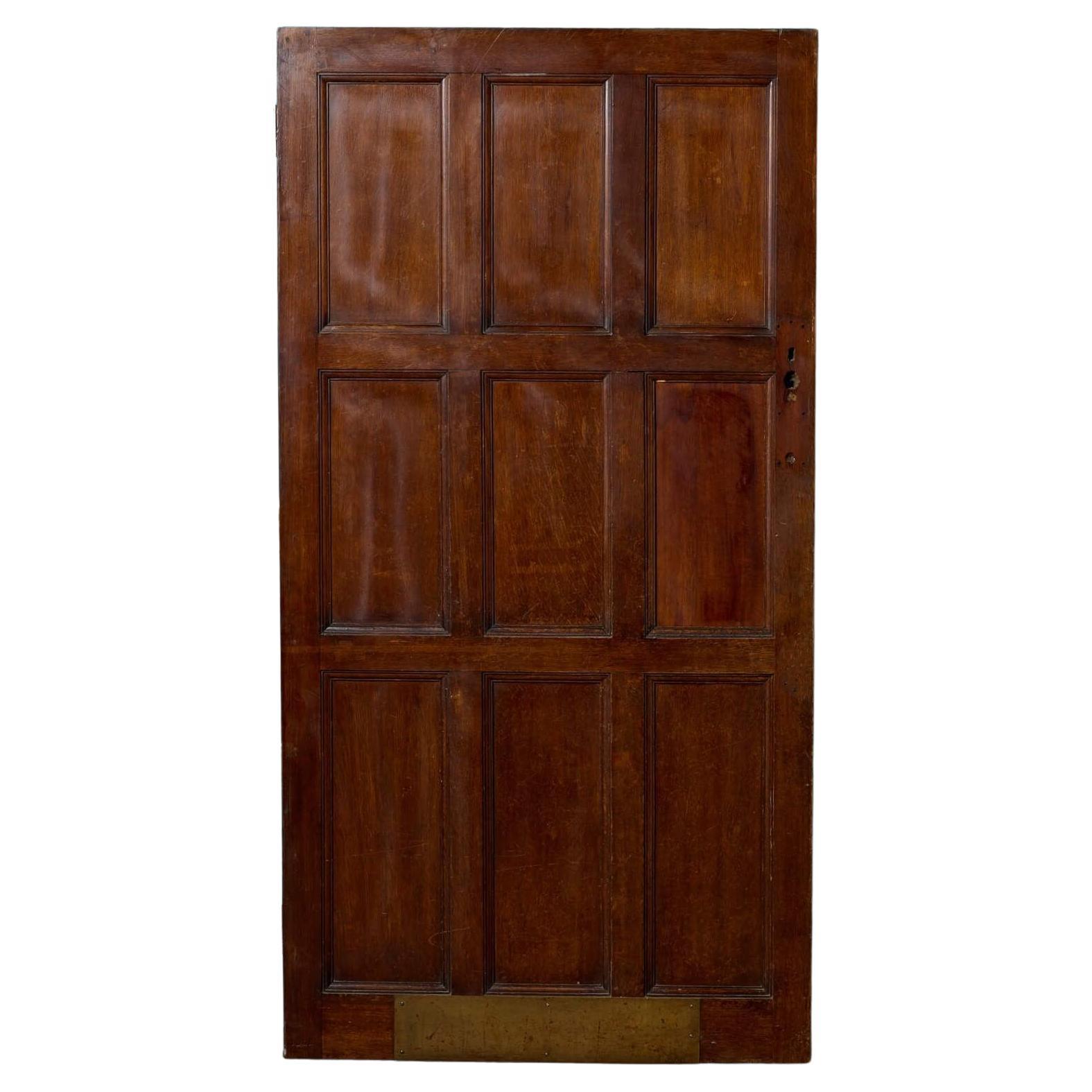 Reclaimed Victorian 9 Panel Oak Door For Sale