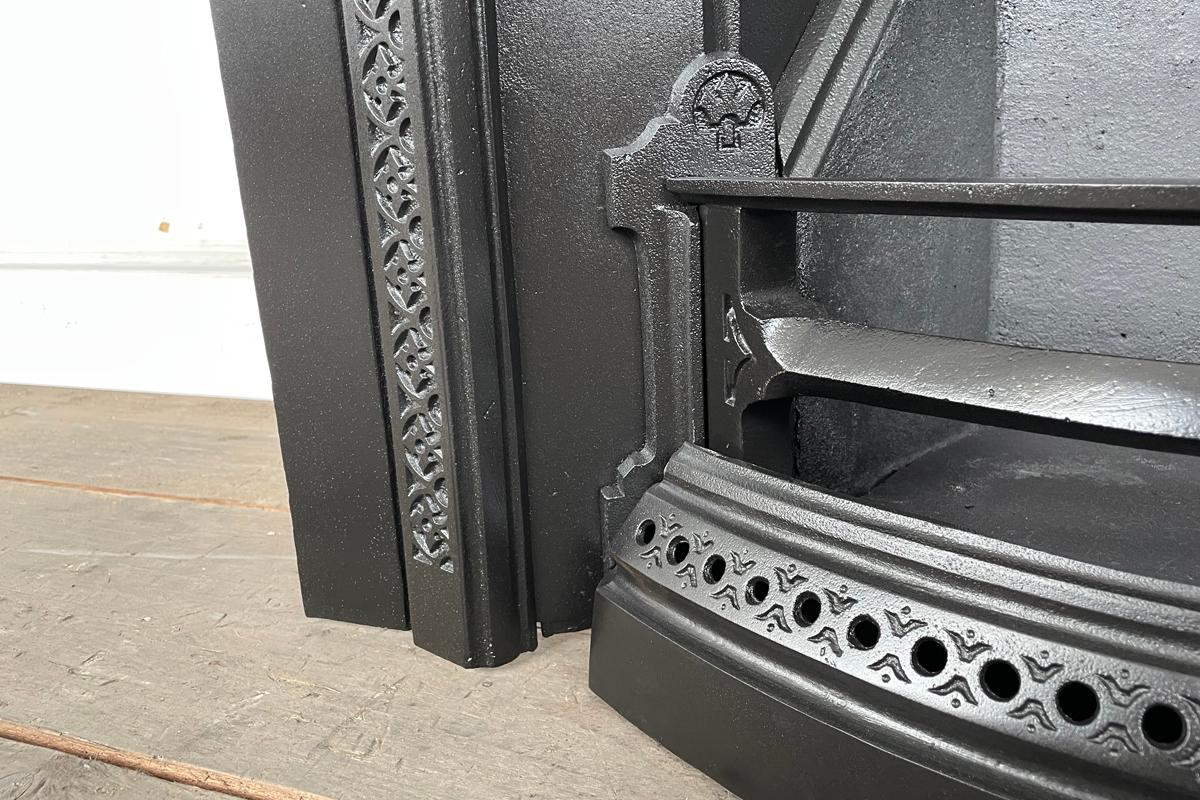 Iron Reclaimed Victorian arched cast iron fireplace insert