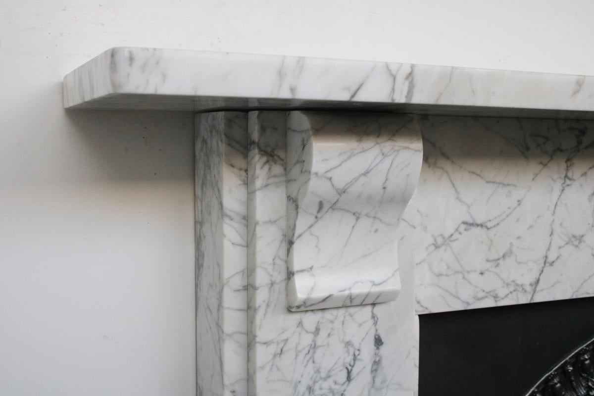 Reclaimed Victorian Carrara Marble Fireplace Surround In Good Condition In Manchester, GB