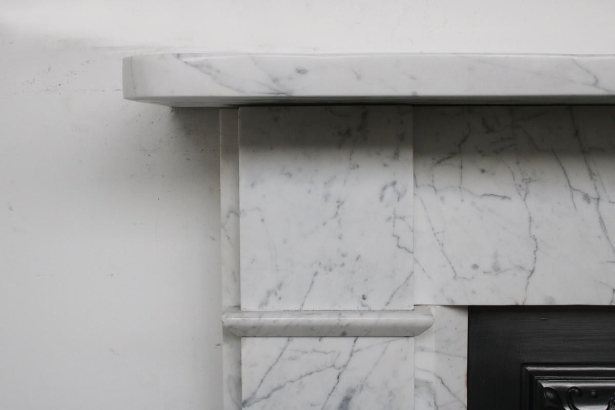 19th Century Reclaimed Victorian Carrara Marble Fireplace Surround