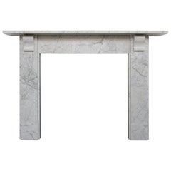 Antique Reclaimed Victorian Carrara Marble Fireplace Surround