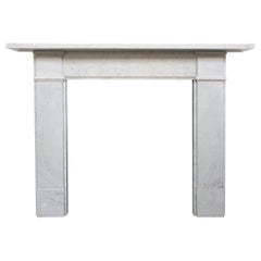 Antique Reclaimed Victorian Carrara Marble Fireplace Surround