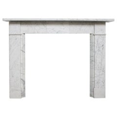 Antique Reclaimed Victorian Carrara Marble Fireplace Surround