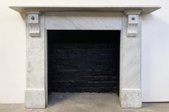 Reclaimed Victorian Corbelled Carrara Marble Fireplace Surround