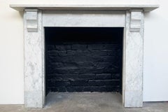 Reclaimed Victorian Corbelled Carrara Marble Fireplace Surround