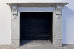 Reclaimed Victorian Corbelled Carrara marble fireplace surround