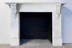 Reclaimed Victorian Corbelled Carrara marble fireplace surround