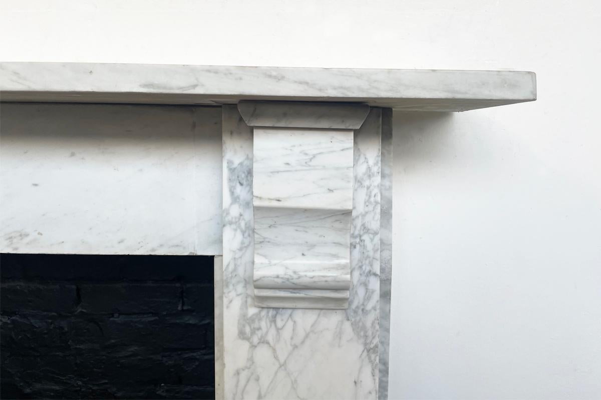 Reclaimed Victorian Corbelled Carrara Marble Fireplace Surround 1