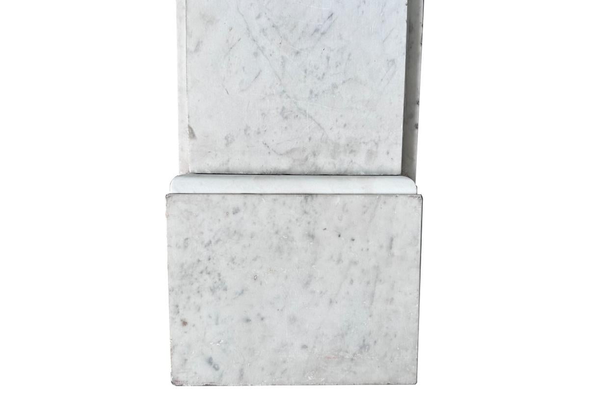 Reclaimed Victorian Corbelled Carrara marble fireplace surround For Sale 3