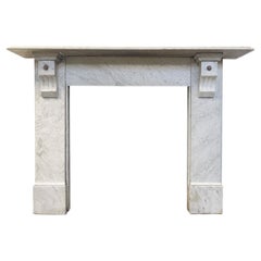 Reclaimed Victorian Corbelled Carrara Marble Fireplace Surround