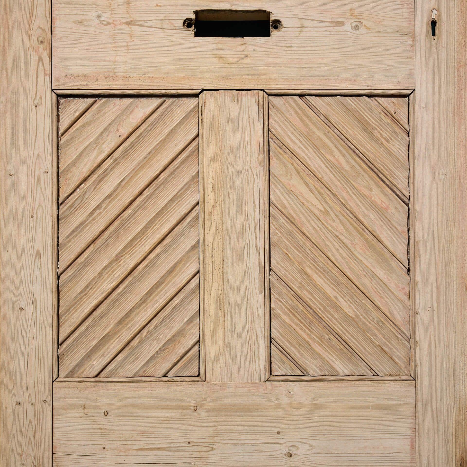 English Reclaimed Victorian Four Panel Front Door For Sale