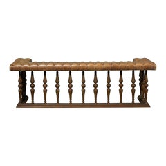 Reclaimed Victorian Large Scale Bronze and Capitone Leather Club Fender