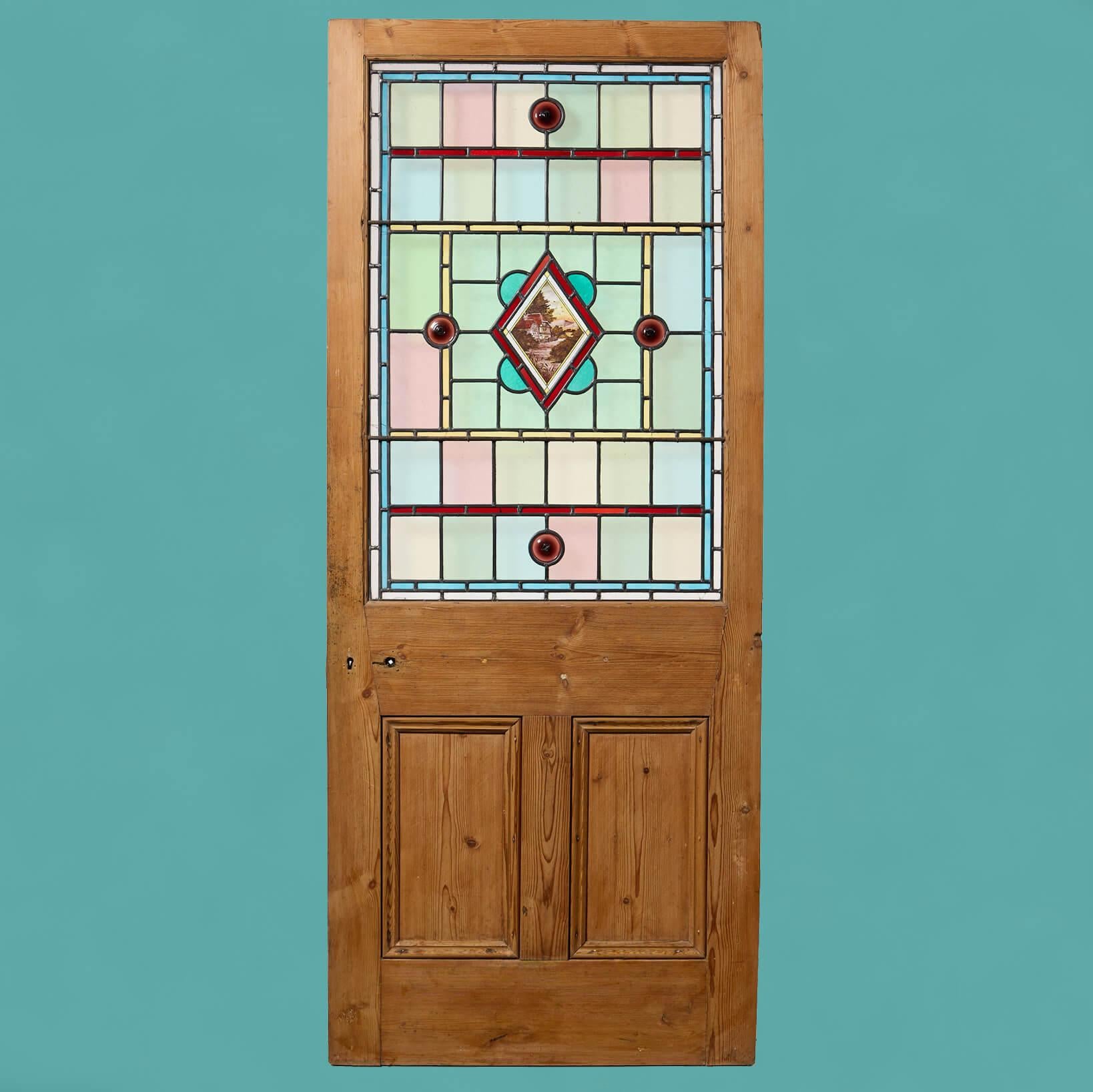 Reclaimed Victorian Stained Glass Door