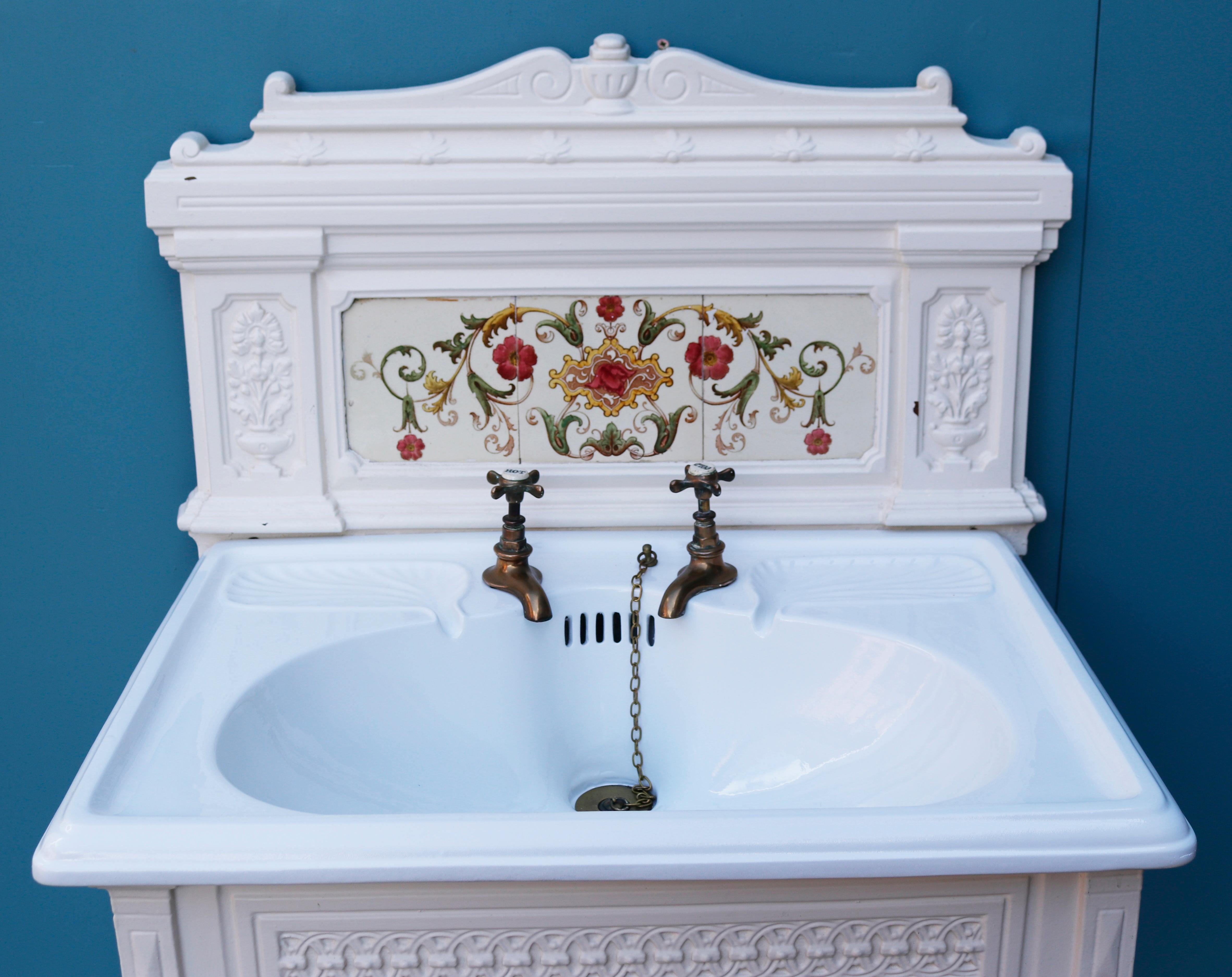19th Century Reclaimed Victorian Style Basin with Stand